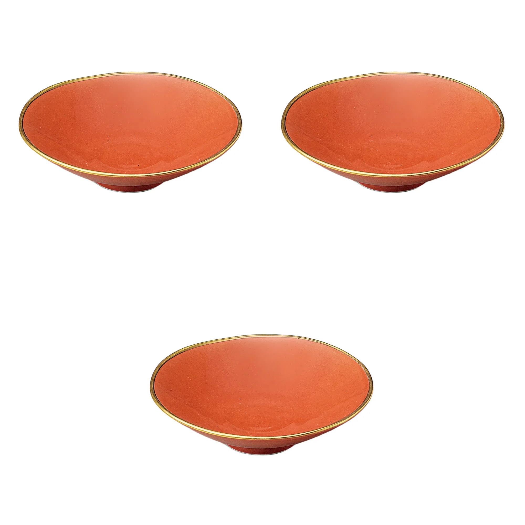 

Set of 3 Gold Small Bowls x Arita Ware Bowls by Setomonohonpo Four-Glazed (Red) [15.5 4.5cm] Medium-sized красный