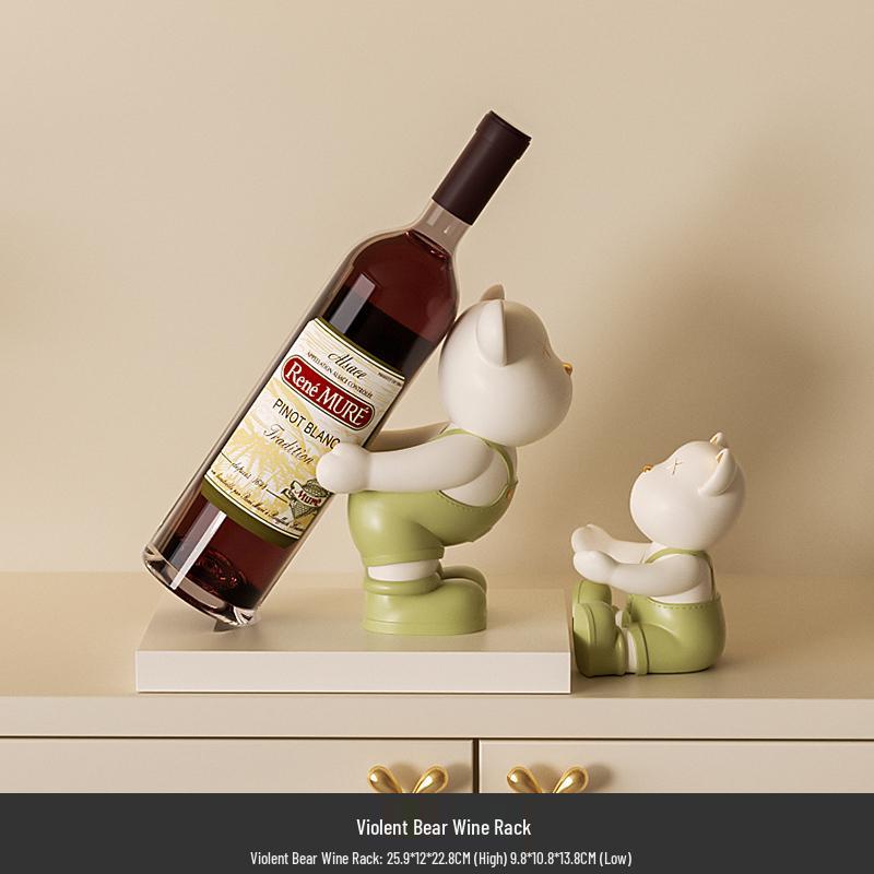 Luxurious Cream Style Red Wine Rack Ornament for Living Room or Entrance Cabinet