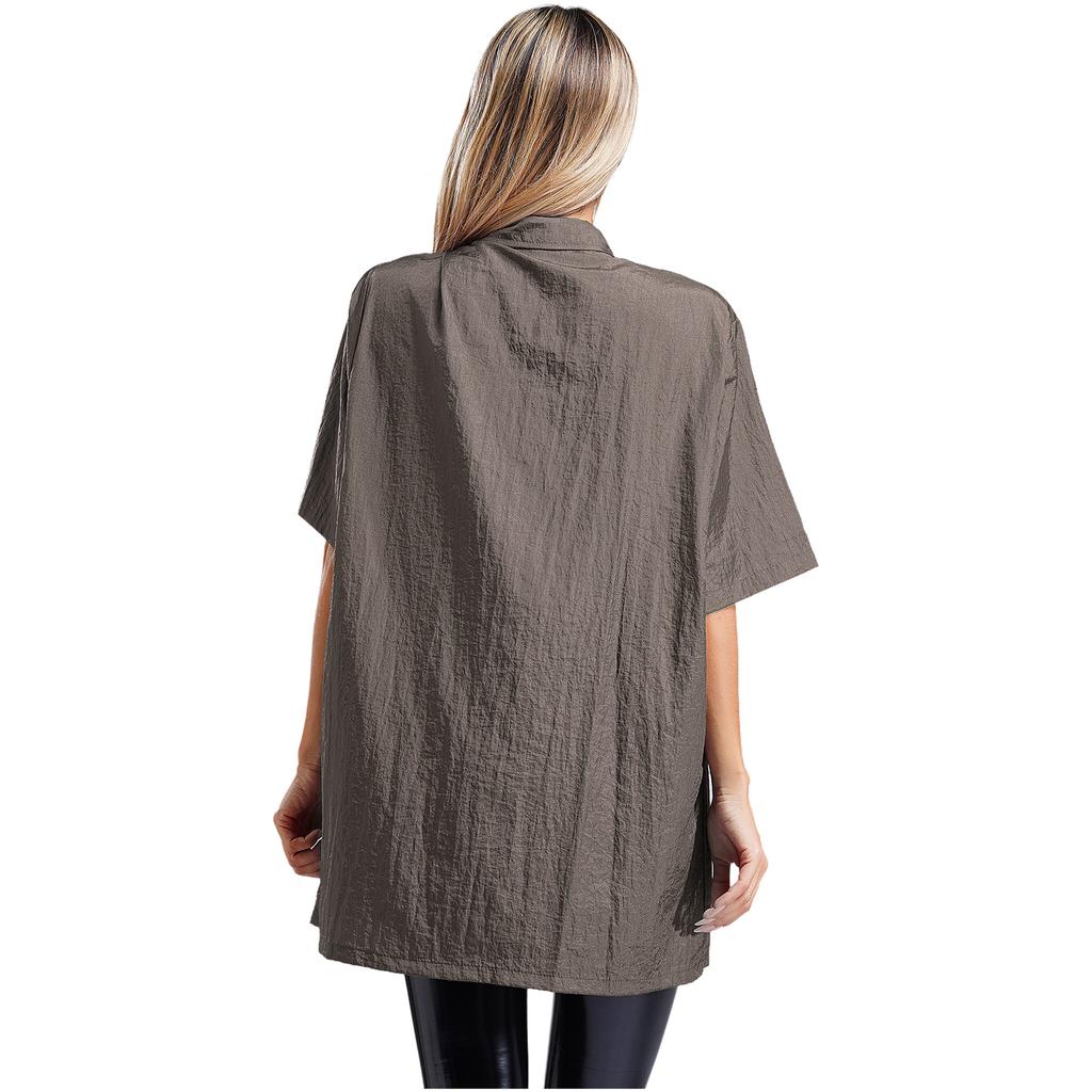 Unisex Herren Damen Wasserdichtes Friseurhemd Kurzarm Atmungsaktive Pflege-Schürze mit Taschen