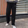 Li Ning Casual Pants Unisex Fashion Lightweight Fleece Lined Black Thickened Straight Fit Pants YZMB2-3