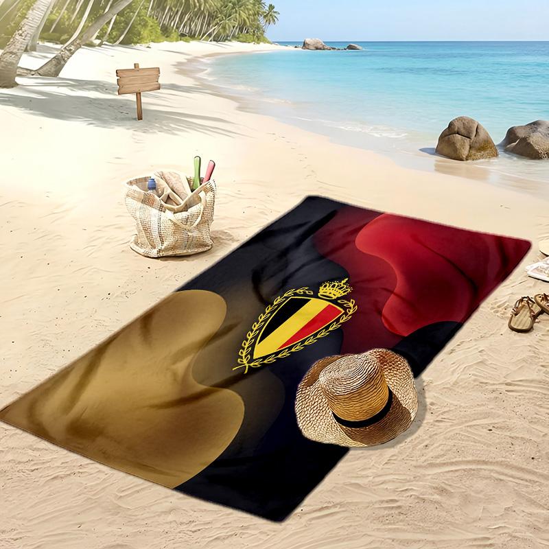 Belgien Fußball Druck Strandtuch Schnelltrocknend Super Saugfähig Weich Badetuch zum Schwimmen Strand Reisen Fan Souvenir Geschenk