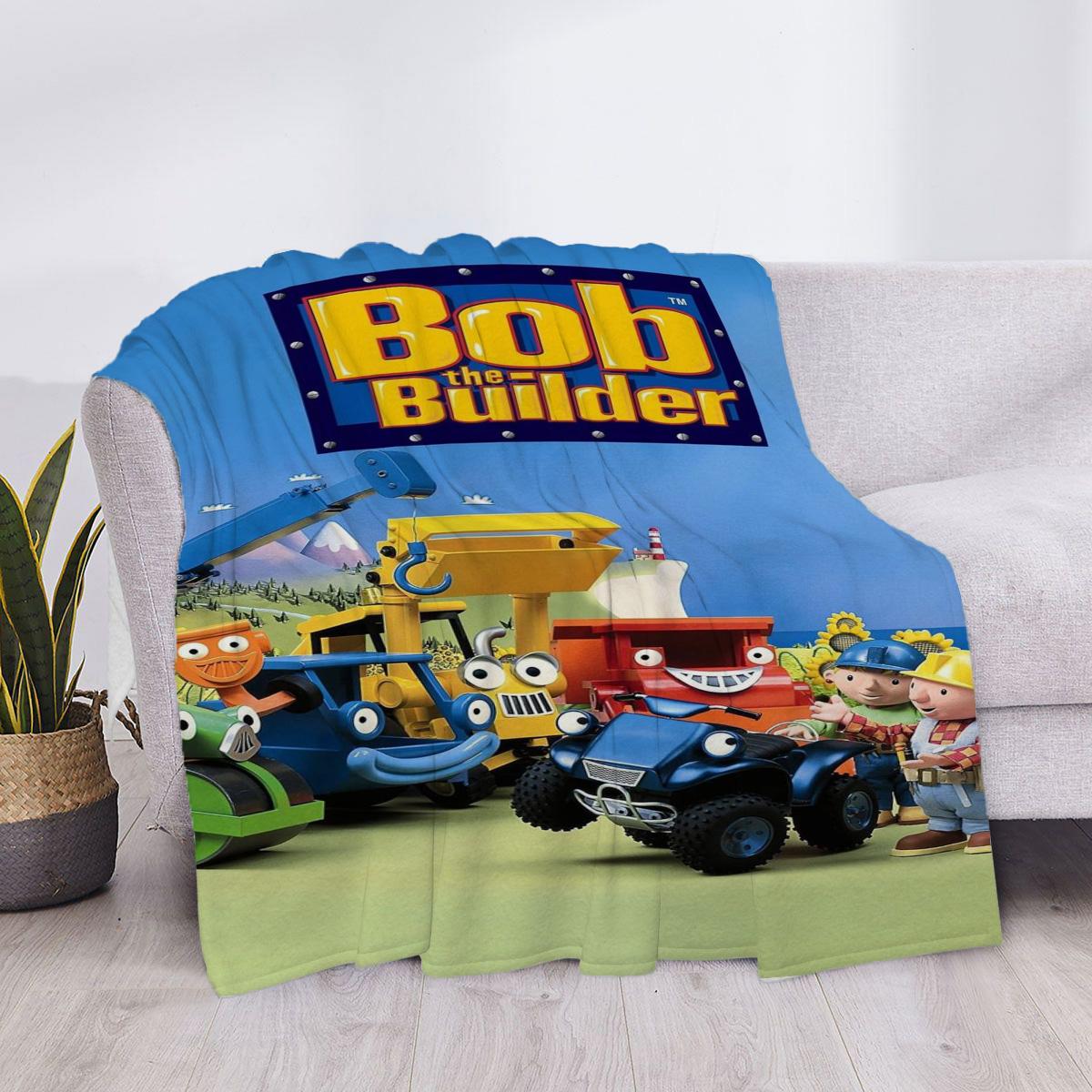 Cute Blanket Bob the Builder Fluffy Soft Blankets & Throws Plaid Bed Throw Sofa Knee Microfiber Star H Anime Luxury Cover Child 30x40in