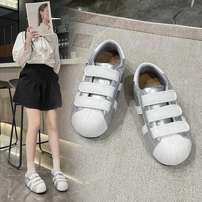 2025 New Summer Flat Bottom Height Increase Forrest Gump Shoes Big Head Ugly Cute Sports and Leisure Shoes Women's Velcro German Training Shoes