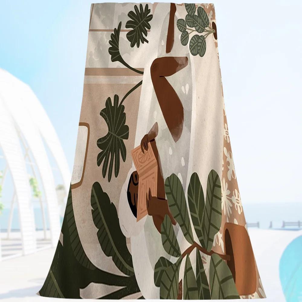 Abstract African Woman Flower Big Microfiber Beach Towels Quick Dry Towel Sand Beach Towels Pool Towel For Travel Swim Pool Yoga