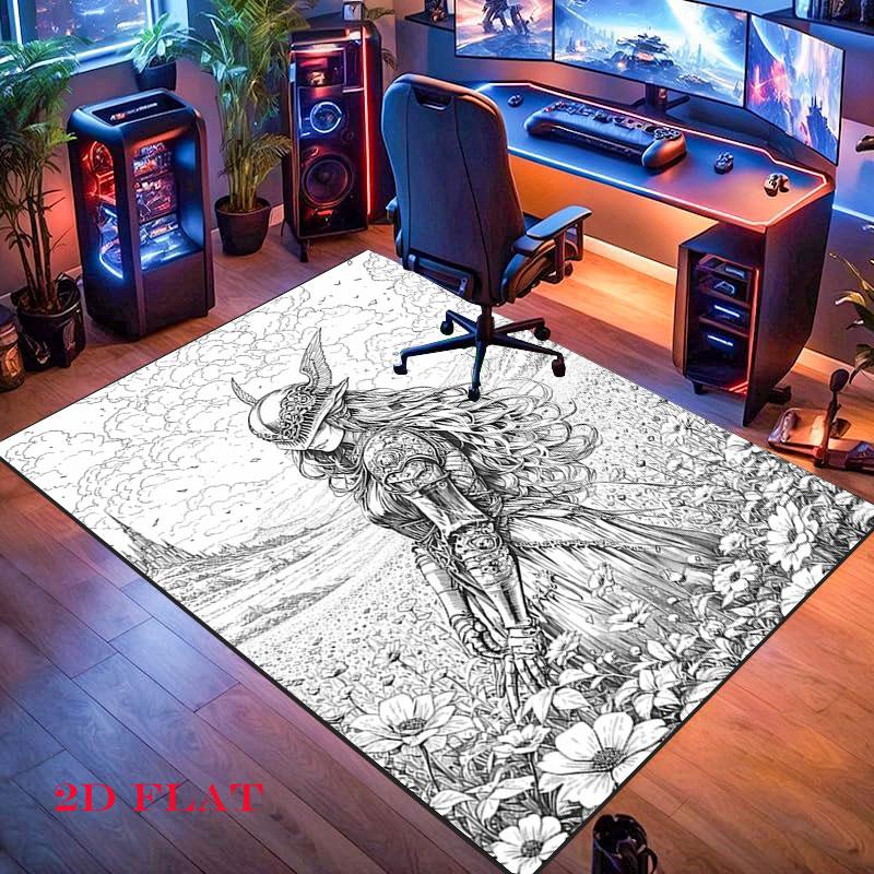 Malenia Valkyrie Carpet Rug for Living Room Bedroom Home Sofa Decoration,Kids play Nonslip Floor Mat
