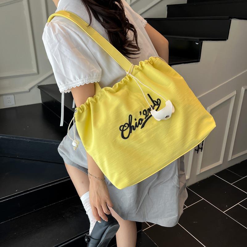 Oxford Cloth Bag Women's Large-capacity New Summer Versatile Drawstring Shoulder Bag Student Class Tote Bag