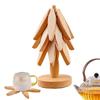 Baumdesign Ständer Holz-Topfuntersetzer Hitzebeständig Tischmatte Holz-Tischmatte Schützt Tisch Küchenzubehör
