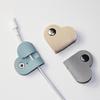 1/3/5pcs Multifunctional Heart-Shaped Faux Leather Cable Cord Winder Organizer Cable Management Clips for Headphones