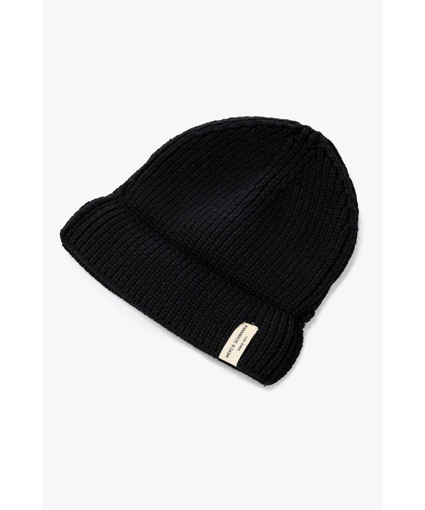 MAN ON THE BOON [Merz B. Schwanen] Wool Knit Beanie_Black 4714324103