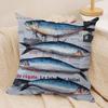 Colorful Sardine Lobster Cushion Cover Soft Plush Fabric DoubleSided Printed Sofa Cushion Cover for All Seasons Home Decor Gift