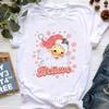 Santa Claus Riding A Dolphin Print Tshirt for Girls White Casual Christmas Gift Tshirt Fashionable Shortsleeved Tshirt Women