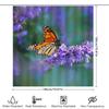 Monarch Butterfly Lavender Bath Shower Curtain Floral Home Decor Waterproof Printing for Bathroom Decoration Purple 3D Digital P