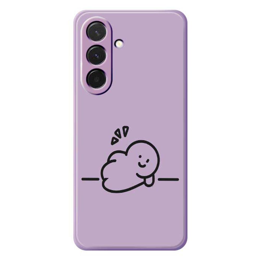 

For Samsung Galaxy A36 5G Case Stick Figure Pattern Printing Straight Edge TPU Phone Back Cover Purple