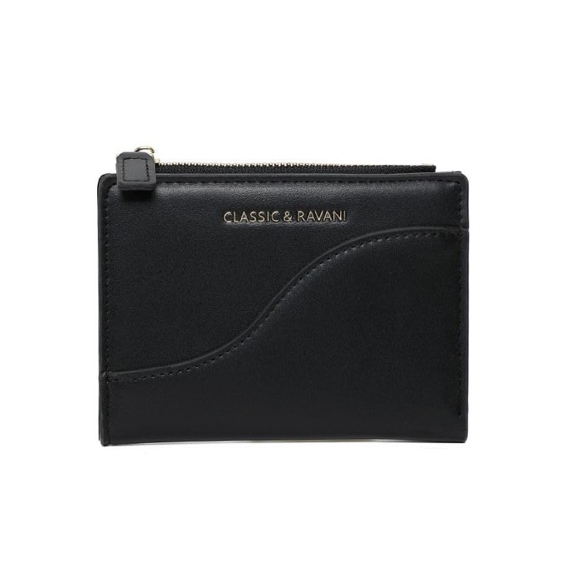 

EMY-li mini wallet ladies bifold bicolor cute Fashionable card case coin purse (black)