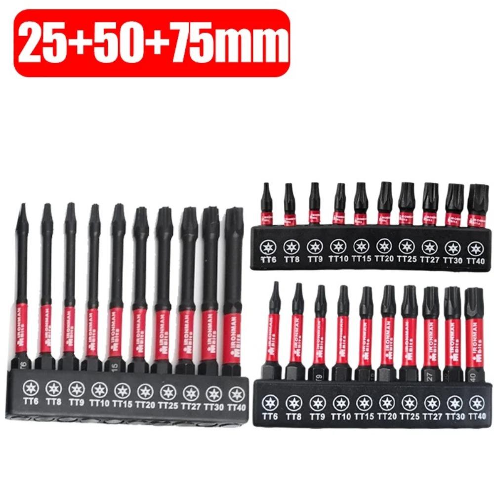 Batch Head Impact Screwdriver Bits S2 Steel Hex Shank Screwdriver Bits  With Holder