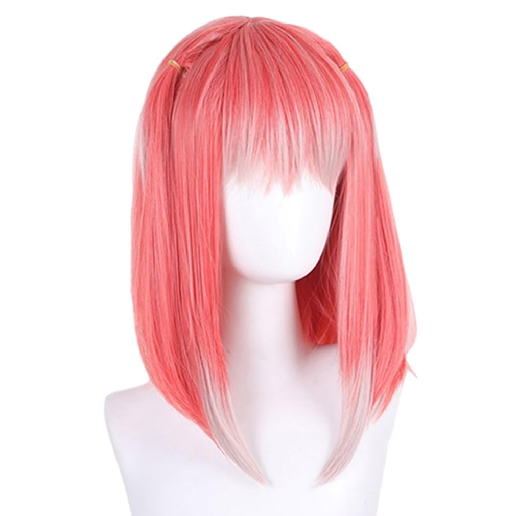 LAOBAO Nino Nakano Cosplay Pink and White Long Disguise Costume Accessory for School and Events Wig, Mesh, Twintails, Heat-Resistant, Wig, Parties,