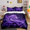 Purple Dragon Art Decor Set Soft Comfortable Duvet Cover Bedding Set Included 1*Duvet Cover & 2*Pillowcases, Gift