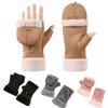Women'S Thermal Winter Gloves Touchscreen Compatible Half-Finger Gloves Flipping