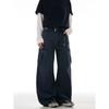 Madwitch American Retro Distressed Workwear Casual Pants Unisex Loose Deconstructed Silhouette Baggy Scimitar Pants