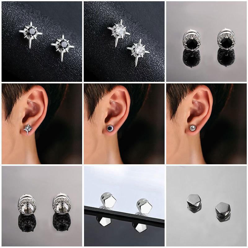 Super Flash Zircon Personalized Mango Magnetic Stud Earrings Unisex No Ear Piercing Fashion Versatile Earrings
