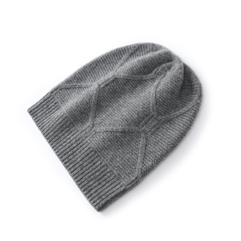 Autumn and winter new pure wool knitted hats men's and women's wool hats, simple and fashionable versatile warm ear protectors headgear