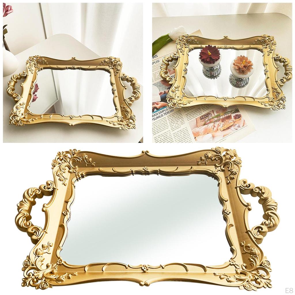 Decorative Mirror Tray Serving Platter Bread Vanity Tray, Platters for kitchen