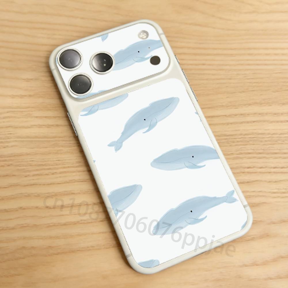 

Whale Patterned Magnetic For iPhone 17 Pro /Max Battry Back Cover with Camera Decal Skin Rear Protective Sticker Film iPhone17promax