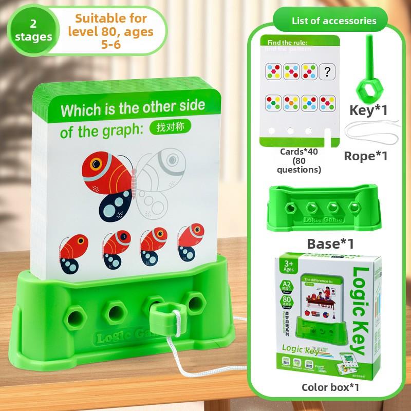 

Logic Key Card Games Color Shape Matching Puzzle Game for Logical Thinking Training Parent-child Interactive Game Toy Kids зелений