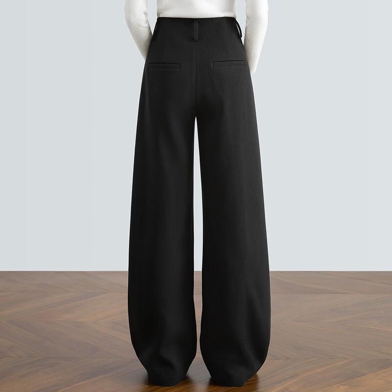 Cypress House Women's Wool Blend High-Waisted Wide-Leg Pants