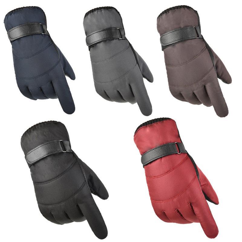 Down Cotton Gloves for Men and Women In Winter Warm Motorcycle Riding Waterproof Cold Proof Plus Velvet Thickened Outdoor Ski Gloves