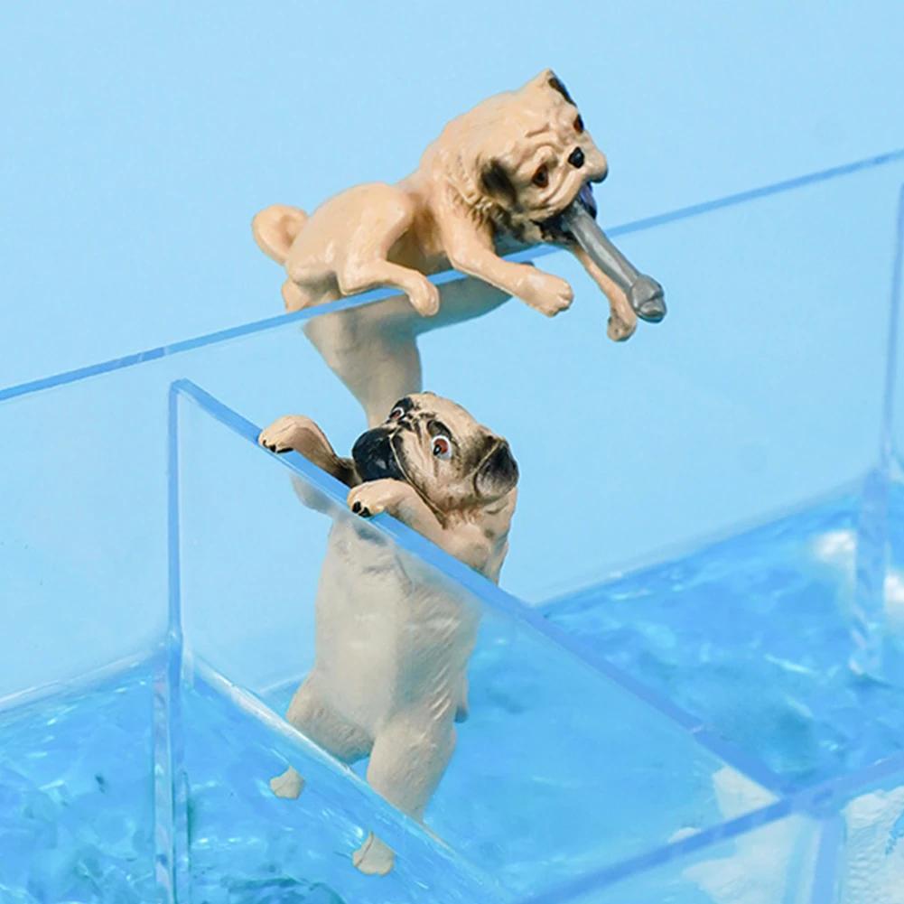 Durable Fall Resistant Fish Tank Landscape Decor Cartoon PVC Dog Miniature Aquarium Ornament Handmade