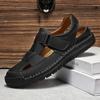Fashion 2025 New Summer Leather Men's Beach Breathable Sandals Large Size 38-48 Retro Handsewn Baotou Casual Fashion Handmade Shoes