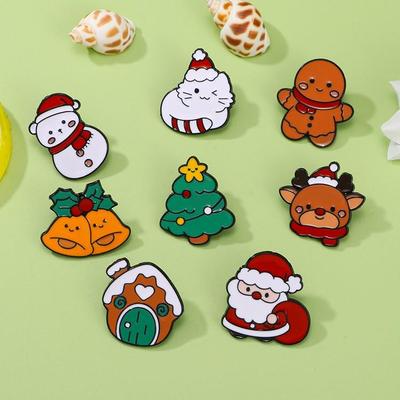 Creative Christmas Brooch Series: Cute Santa Claus & Reindeer Badges