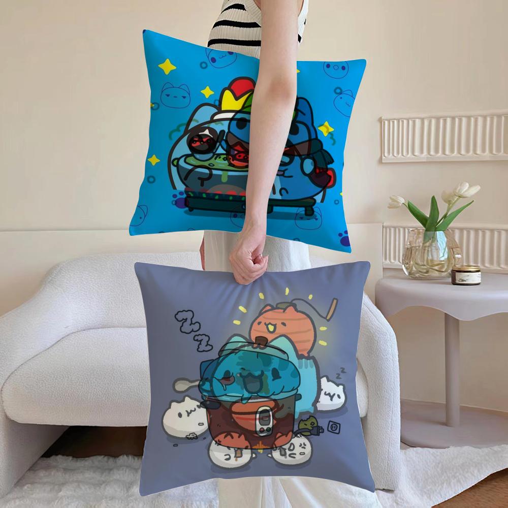 Anime BBugcat CCapoo Cushion Cover Antidustmite Pillowcase Invisible zipper silky short plush Sofa cushion cover