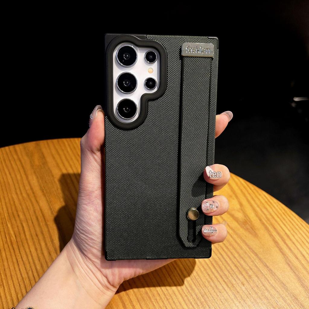 Samsung S26 Ultra/S25 Fabric Phone Case with Magnetic Strap Holder