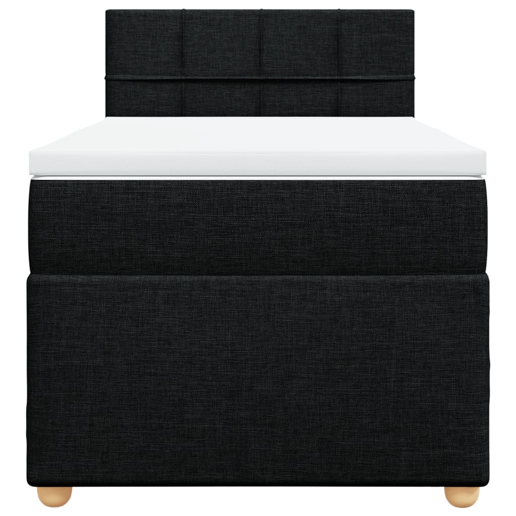 Vidaxl Continental Bed With Mattress, Black, Fabric, 80X200 Cm