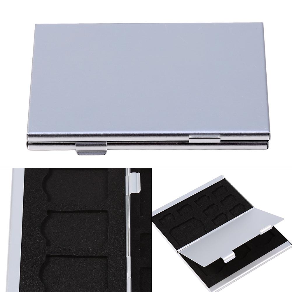 12 Slots Aluminium Box Case For   Card And TF Card Holder(Black)
