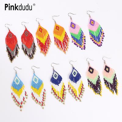 Mode Mehrfarbige Perlen Ohrringe BOHO Ethnischen Stil 10 Farbe Quaste Baumeln Ohrring für Frauen Schmuck Geschenke PD1186