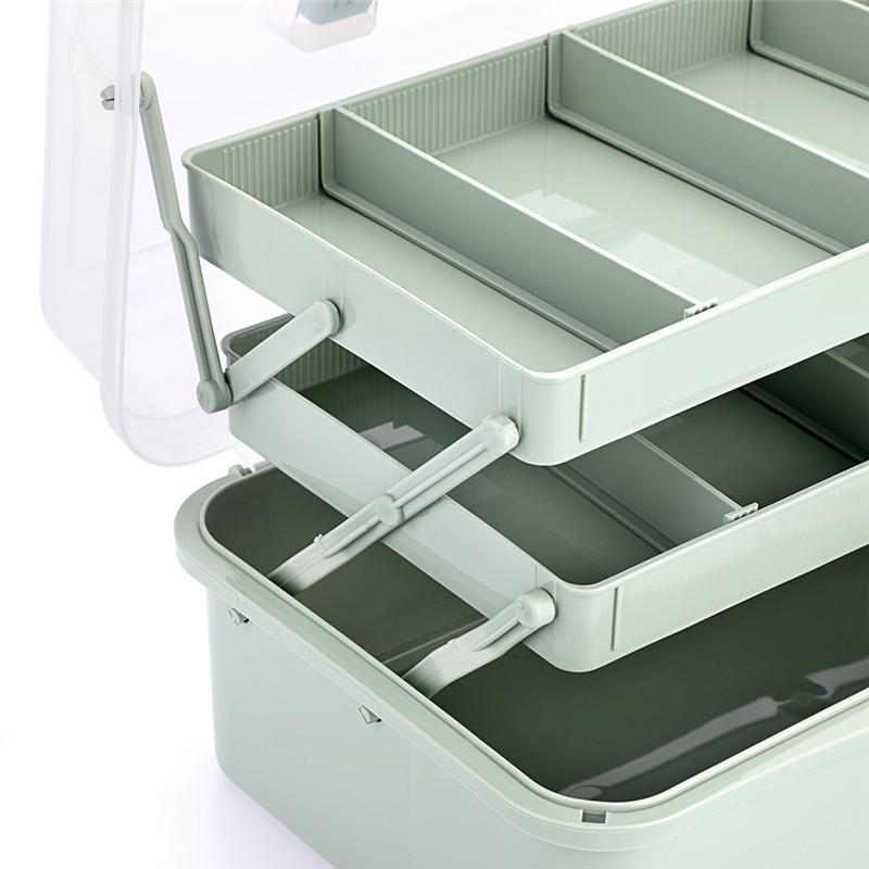 ABWR-3-warstwowy plastikowy organizer do przechowywania i rękodzieła z regulowanymi przekładkami, przenośny organizer z uchwytami