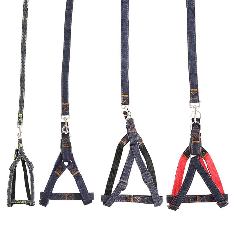 Pet Dog Leash with Adjustable Cowboy Chest Harness for Golden Retrievers and Terriers