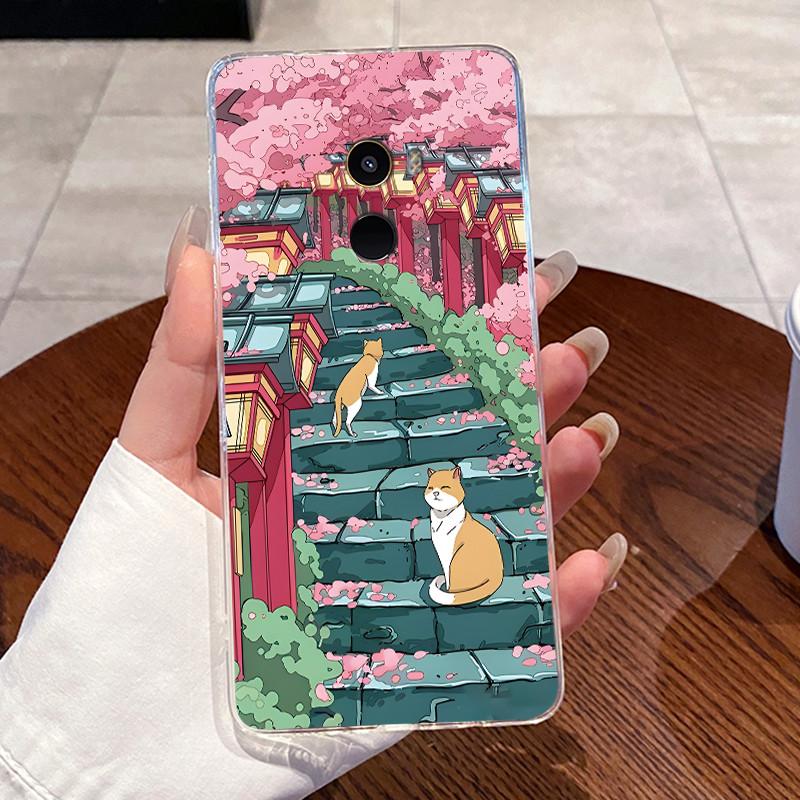 Fundas For Xiaomi Mi Mix 2 Casing Protective Capa Coque Clear Silicone Soft TPU Back Cover Cute Rabbit Cat Dinasaur Phone Case
