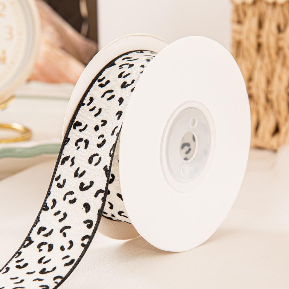 

0.98in×10 Yard Solid Satin Ribbons Leopard Print Handmade Bows Single Face Ribbons DIY Gift Wrapping Shiny Bouquet Ribbons L