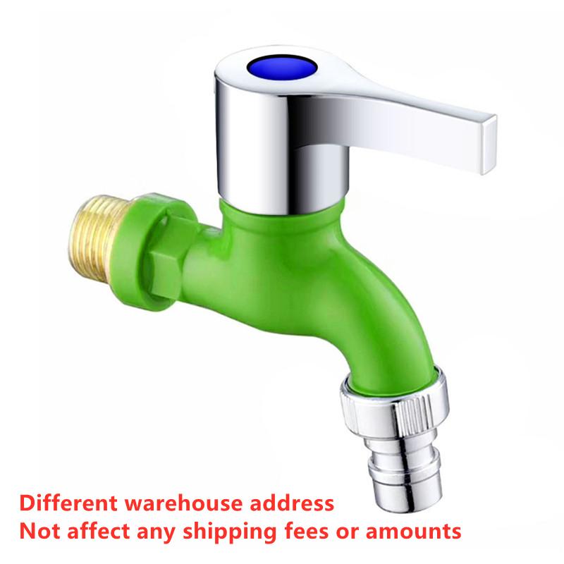 Garden Balcony Water Tap 1/2" Male Thread Wall Mount Washing Machine Faucet Plastic Water Hose Quick Connector