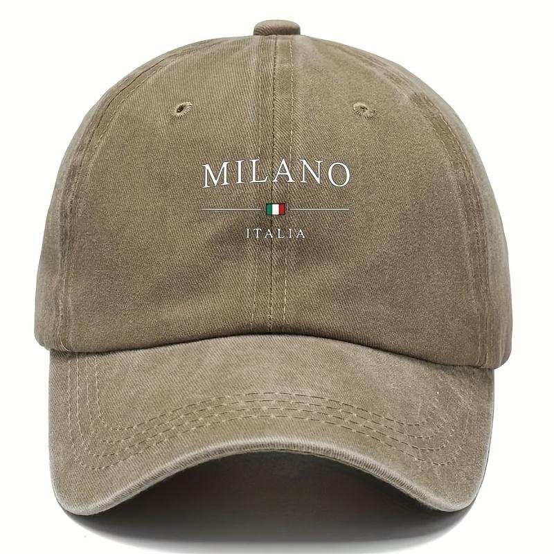 Vintage distressed Säurewäsche Baseballkappe Modisches Mailand Design Druck Verstellbare Dad Hat Mehrfarbiges Gewebe Handwaschbar