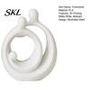 Minimalist Home Decor 3D Printed Abstract Holy Family Statue, White Circular Embracing Art Sculpture, Modern Entryway Decorative Accents Aesthetic for