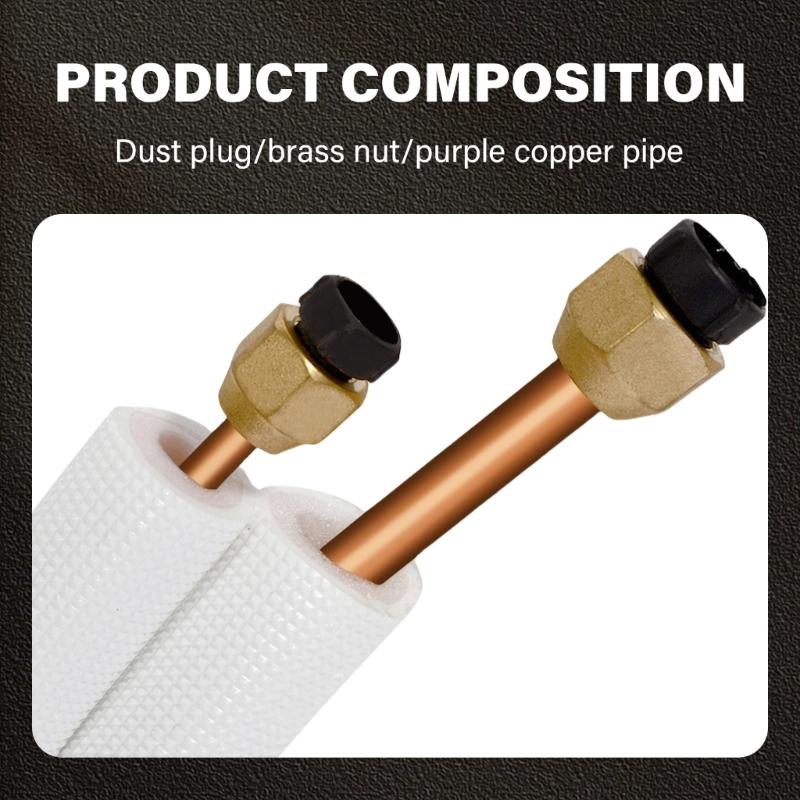 Flexible Small Split Brass Lines Enhances Three Insulation With Mounting Strips Refrigerants Line Set for Split System