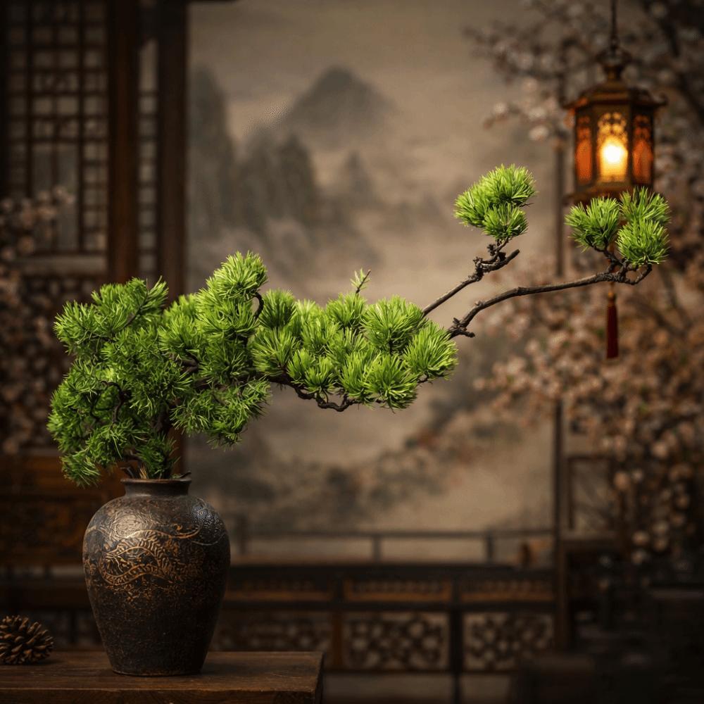 Plastic Bonsai Pine Tree Flexible Welcome Pine Tree Simulated Pine  Tea Table Decoration