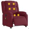 VidaXL Fauteuil de massage inclinable électrique Rouge bordeaux Tissu 3205193