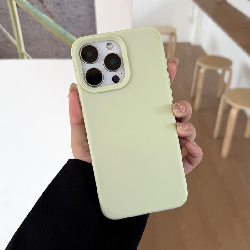 Simple Solid Silicone Full Coverage Anti Fall Phone Case For Iphone 17