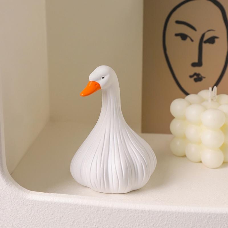 Creative Garlic Duck Figurine Resin Ornament Premium Craft For Desk Decors Home Office Garden Collection